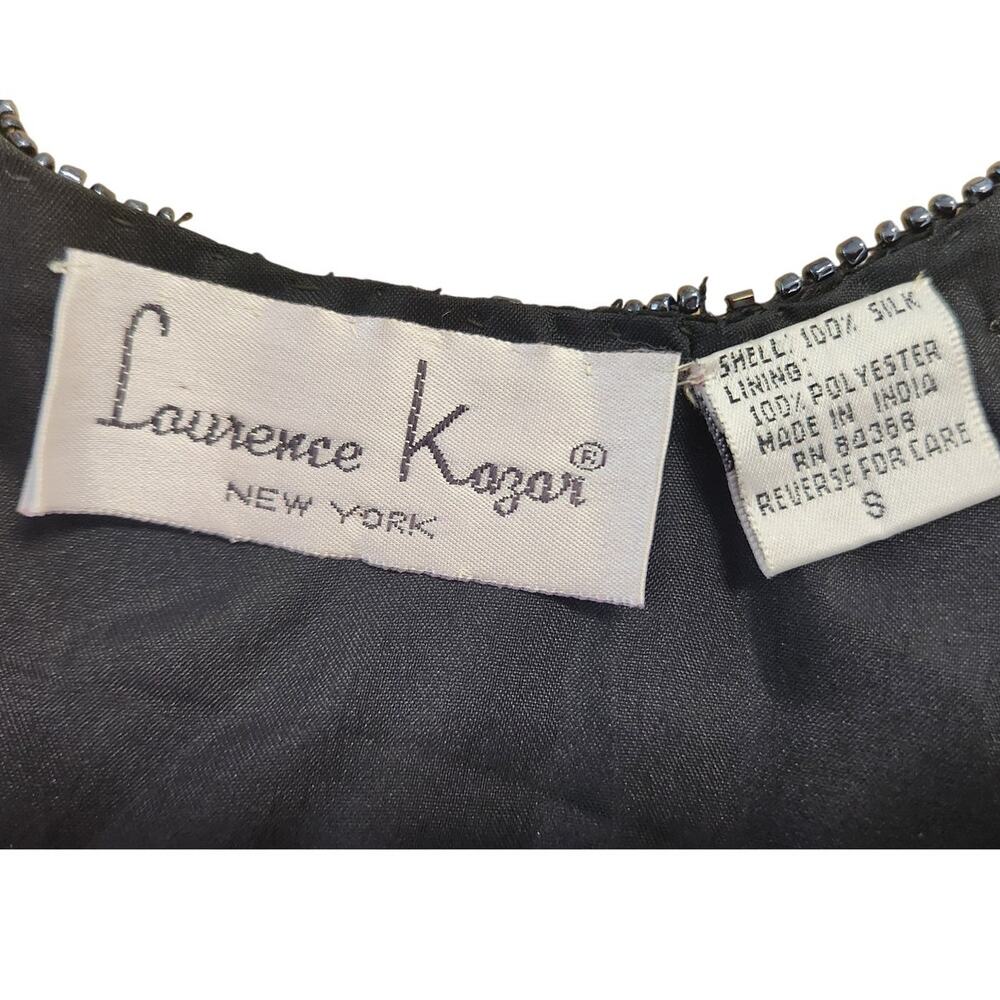 Vintage Laurence Kazar Full Beaded Silk Black Cocktail Evening Jacket Size Small - Picture 7 of 7